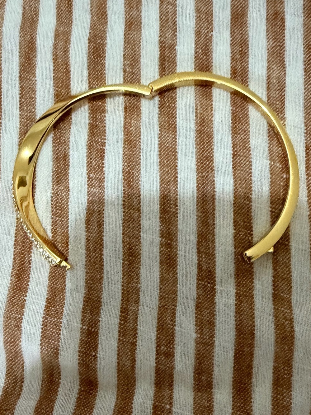 kate spade Gold Crystal-Accented Twist Bangle - Picture 2 of 4